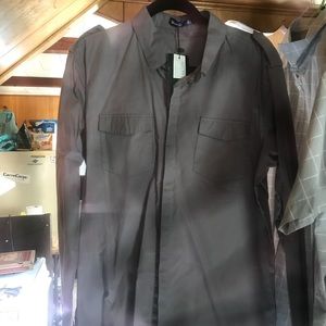 Collared military style casual button down